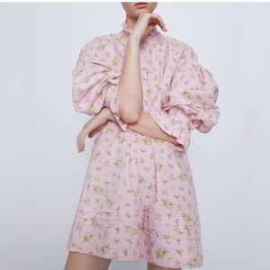 Zara Pink Cottage Dress Pastel Pink NWOT